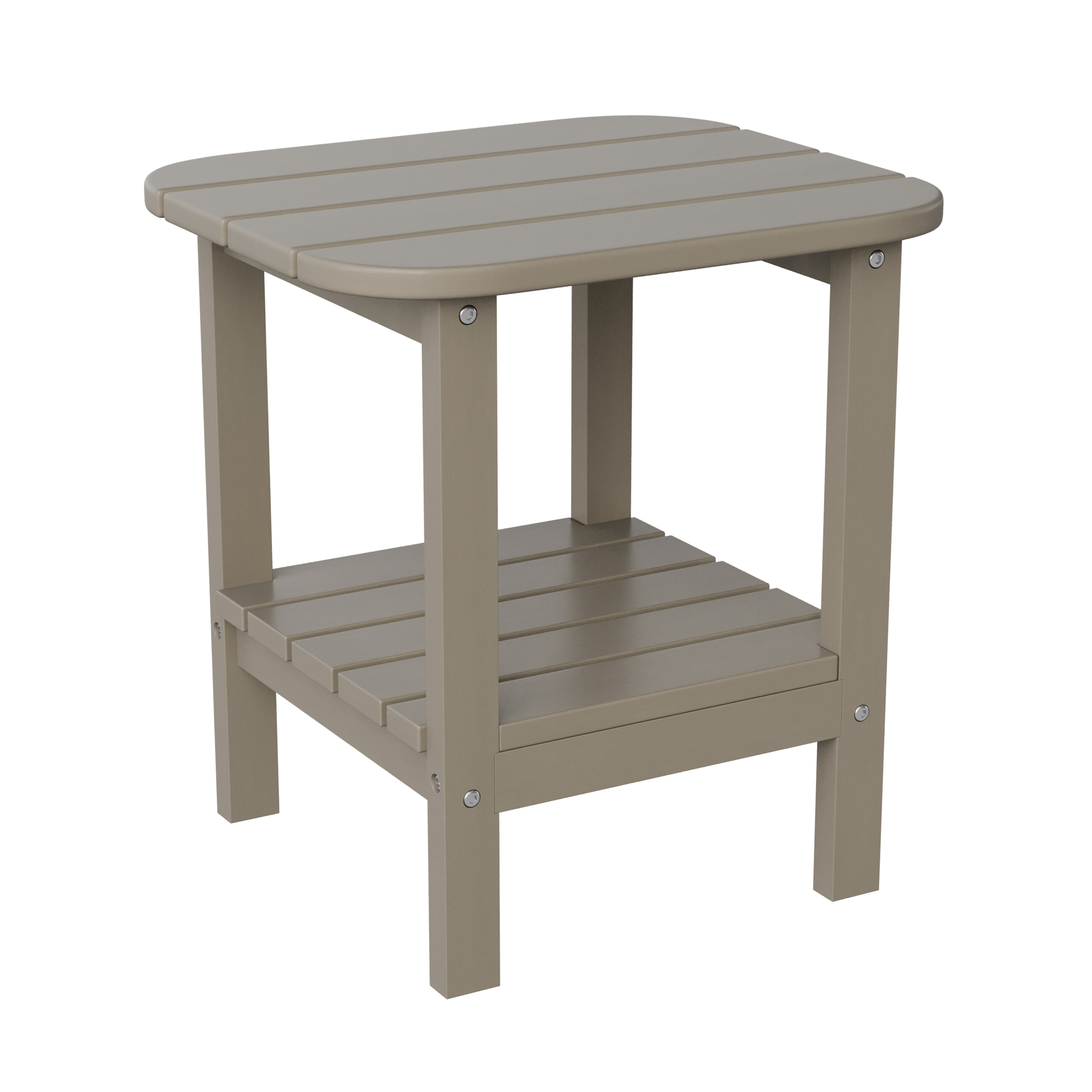 Flash Furniture, Brown 2 Tier Adirondack Style Patio Side Table, Table Shape Rectangle, Primary Color Brown, Height 17.75 in, Model# LEHMP1351517HBR